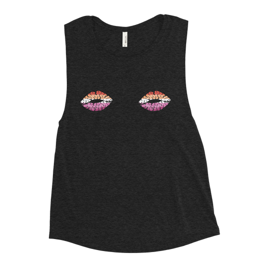 Lesbian Boob Kisses Ladies’ Muscle Tank