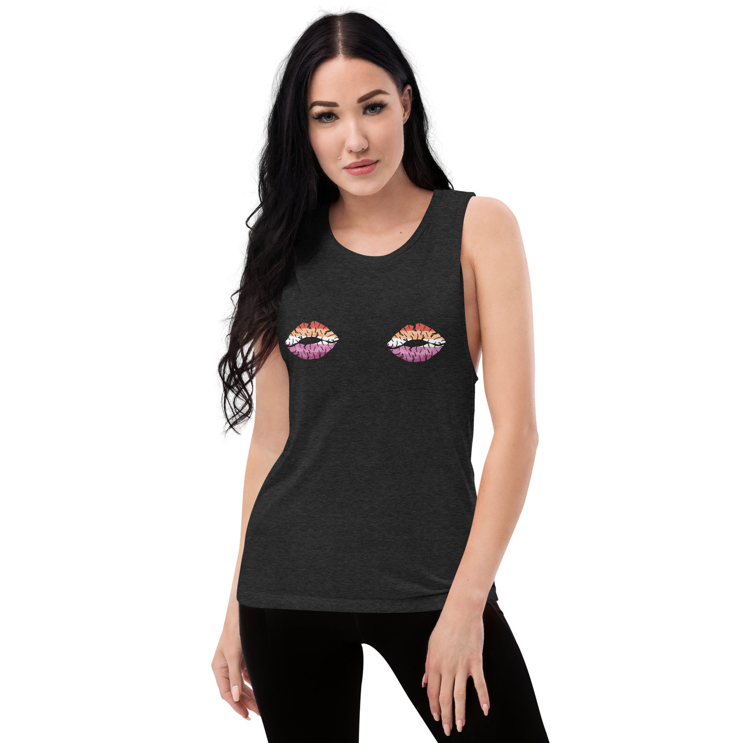 Lesbian Boob Kisses Ladies’ Muscle Tank