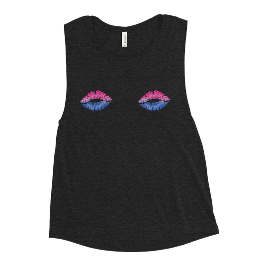 Bi Boob Kisses Ladies’ Muscle Tank