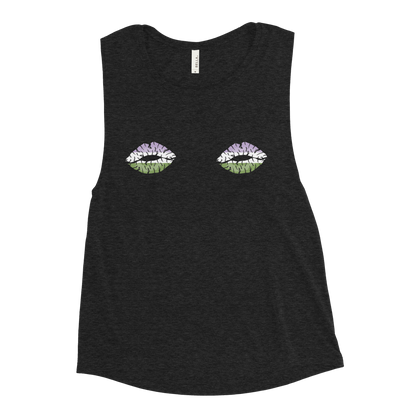 Genderqueer Boob Kisses Ladies’ Muscle Tank