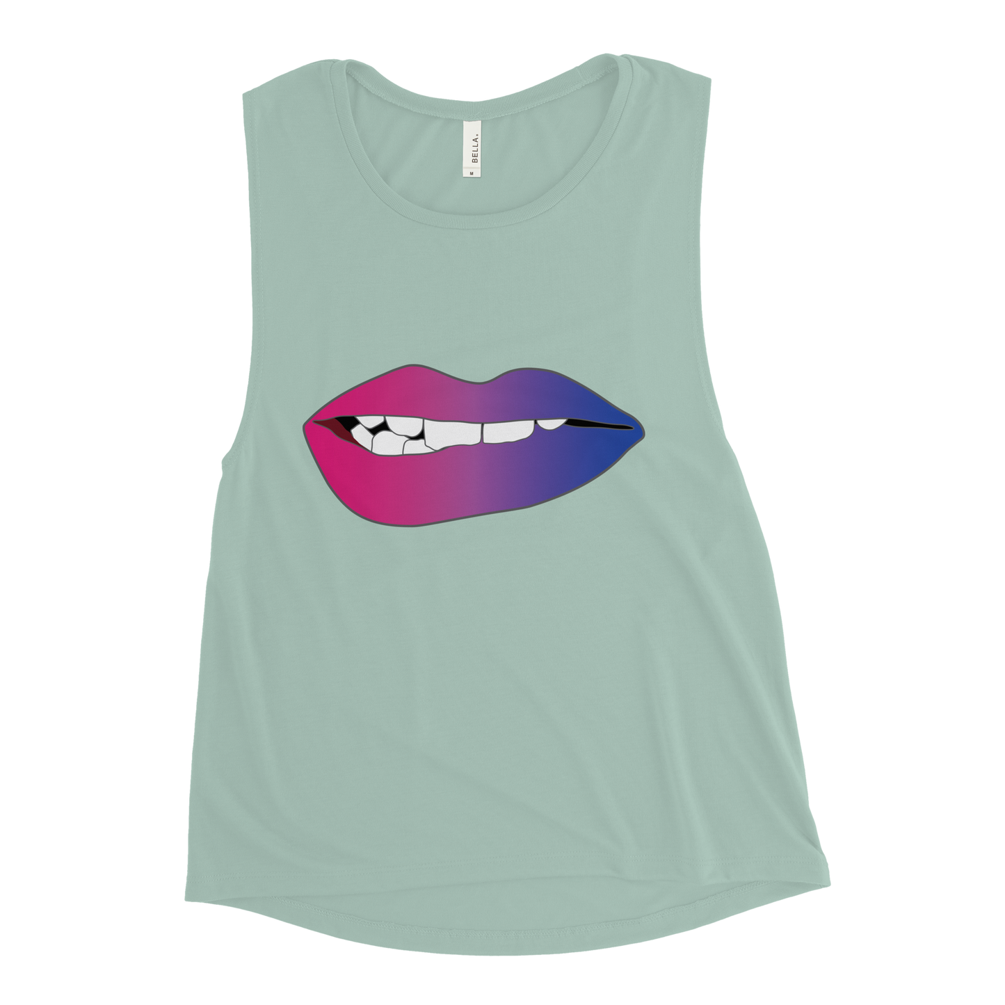 Biting Lips - Bisexual Pride - Gradient Ladies’ Muscle Tank