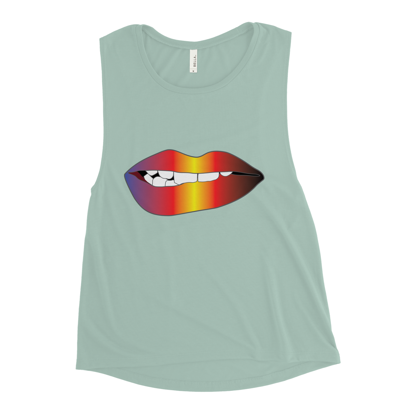 Biting Lips - Polyamory Pride - Gradient Ladies’ Muscle Tank