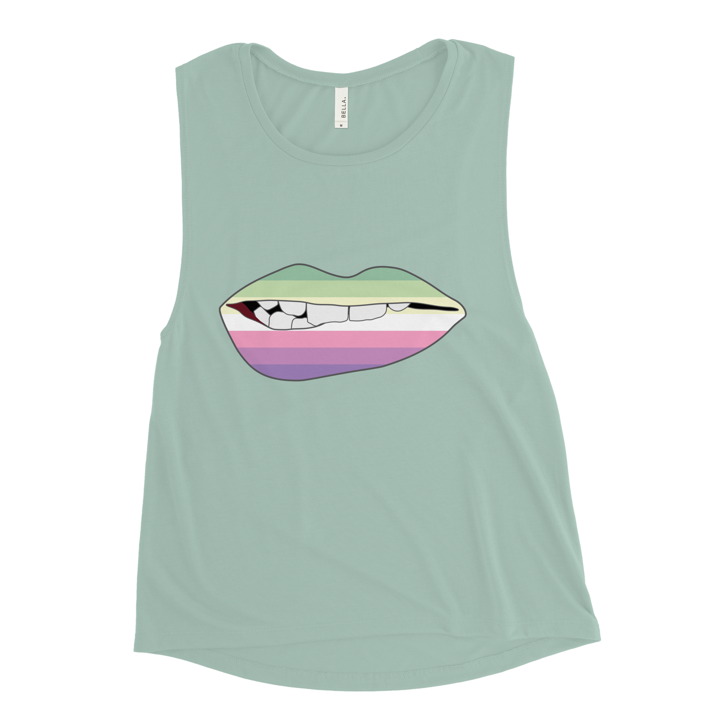 Biting Lips - Genderfae Flag Ladies’ Muscle Tank