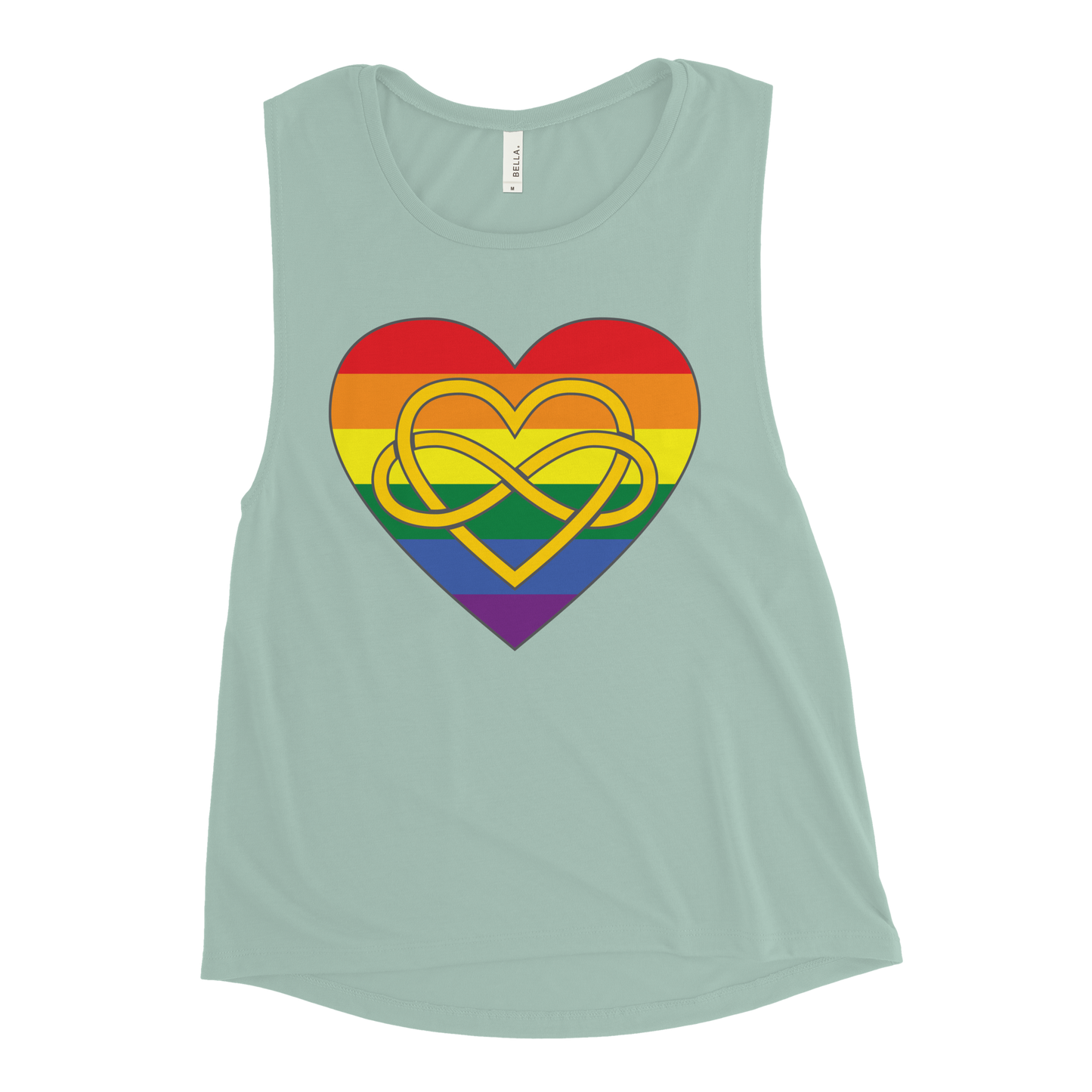 Polyamory Infinity Heart Rainbow Pride Ladies’ Muscle Tank