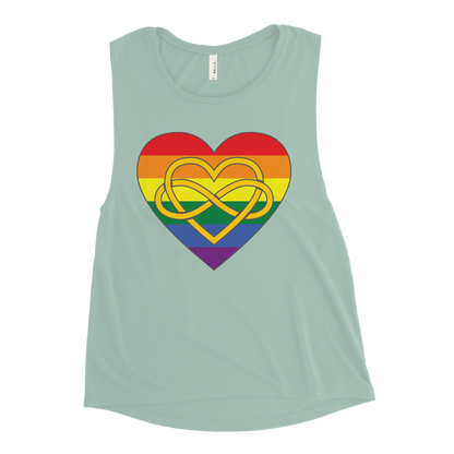 Polyamory Infinity Heart Rainbow Pride Ladies’ Muscle Tank