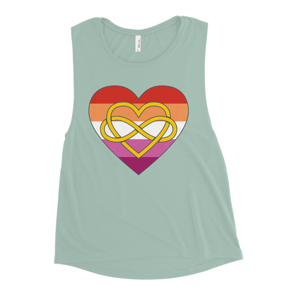 Polyamory Infinity Heart Lesbian Pride Ladies’ Muscle Tank