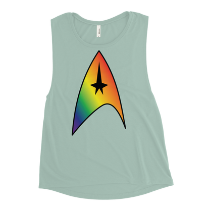 Starfleet Insignia - Rainbow Pride Ladies’ Muscle Tank