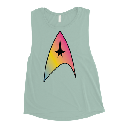 Starfleet Insignia - Pansexual Pride Ladies’ Muscle Tank