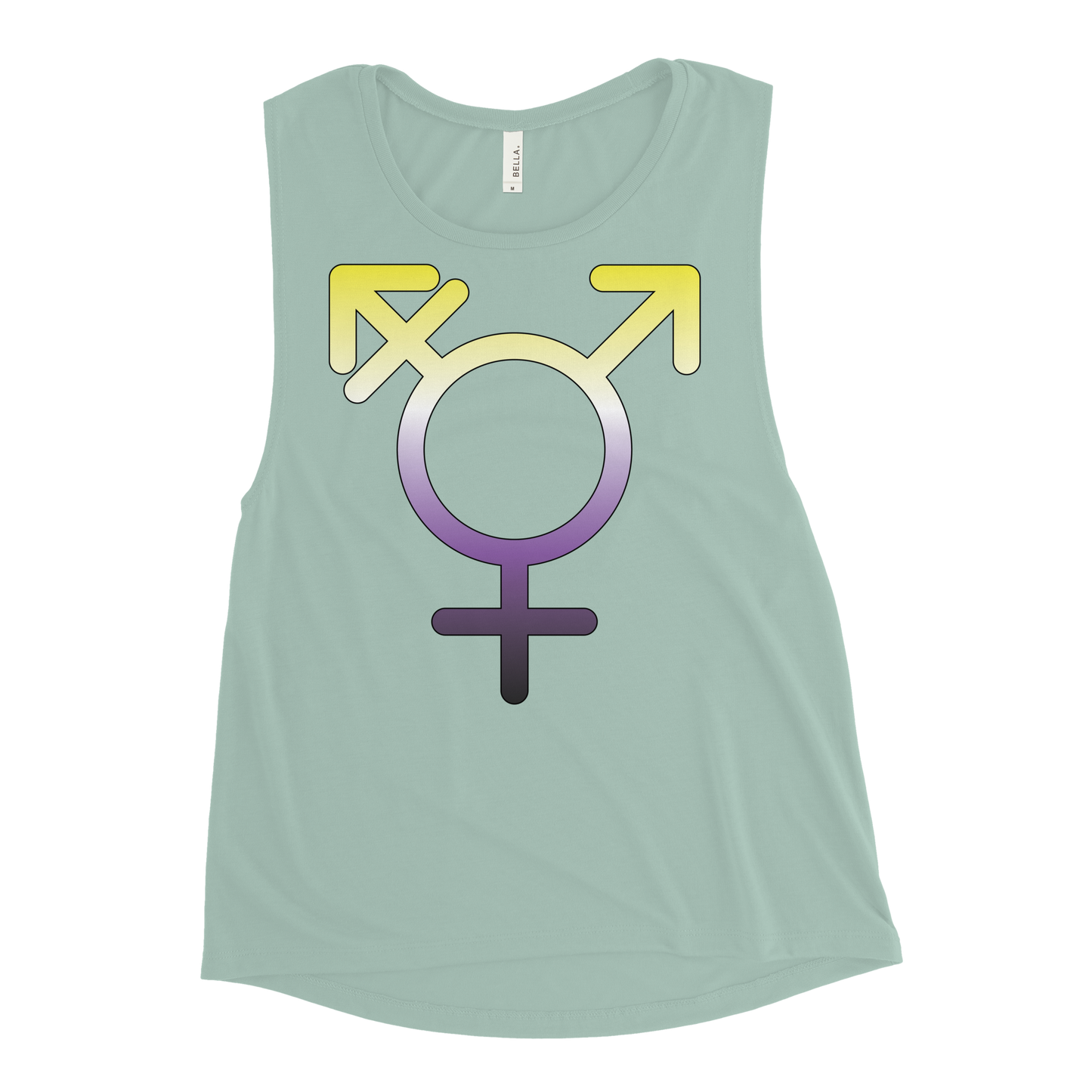 Transgender Symbol - Non-binary Pride Ladies’ Muscle Tank