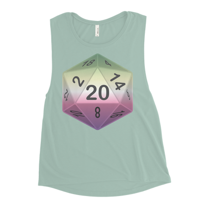 Pride Dice - Genderfae Ladies’ Muscle Tank