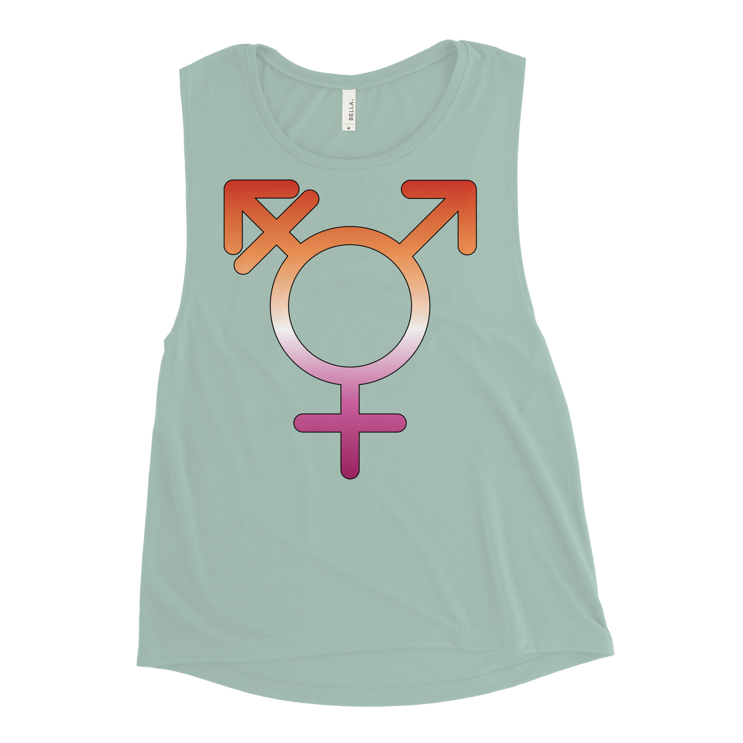 Transgender Symbol - Lesbian Pride Ladies’ Muscle Tank