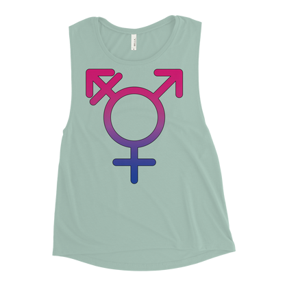 Transgender Symbol - Bisexual Pride Ladies’ Muscle Tank