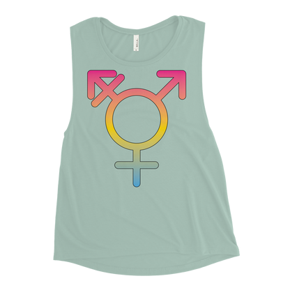 Transgender Symbol - Pansexual Pride Ladies’ Muscle Tank