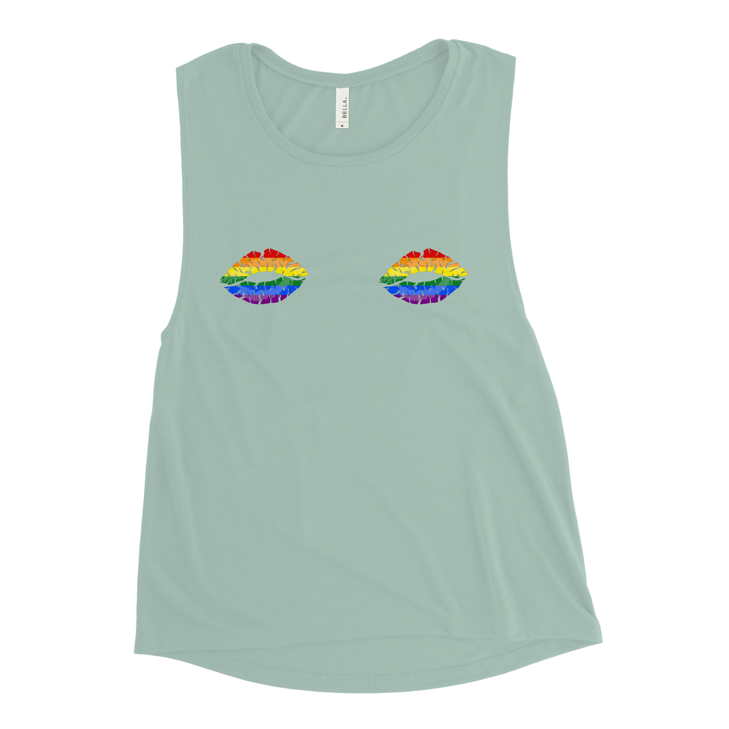 Rainbow Boob Kisses Ladies’ Muscle Tank