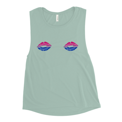 Bi Boob Kisses Ladies’ Muscle Tank