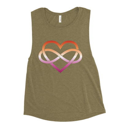 Polyamory Infinity Heart - Lesbian Ladies’ Muscle Tank