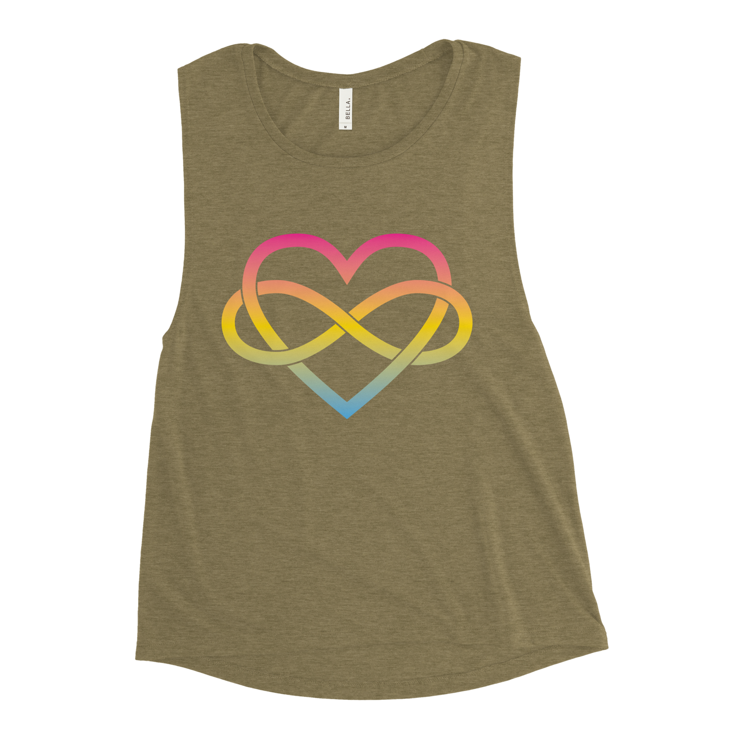 Polyamory Infinity Heart - Pansexual Ladies’ Muscle Tank