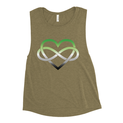 Polyamory Infinity Heart - Aromantic Ladies’ Muscle Tank