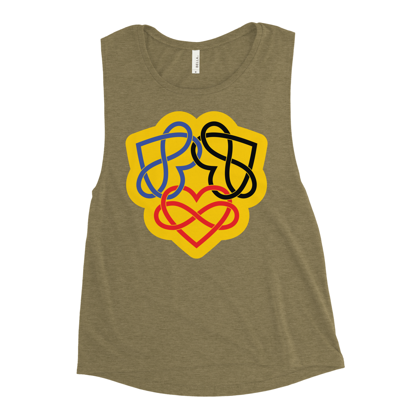 Poly Infinity Hearts Interlocked Ladies’ Muscle Tank