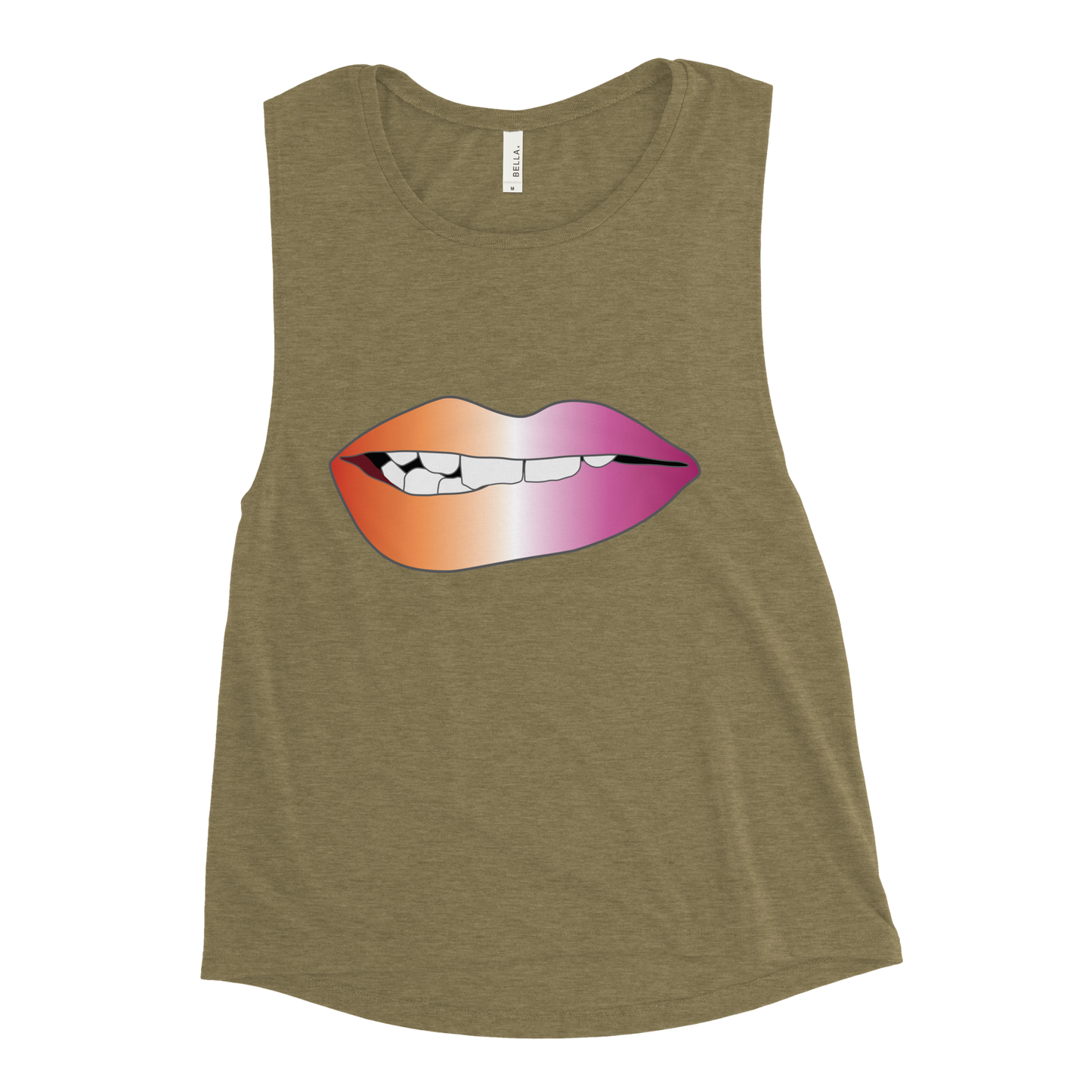 Biting Lips - Lesbian Pride - Gradient Ladies’ Muscle Tank