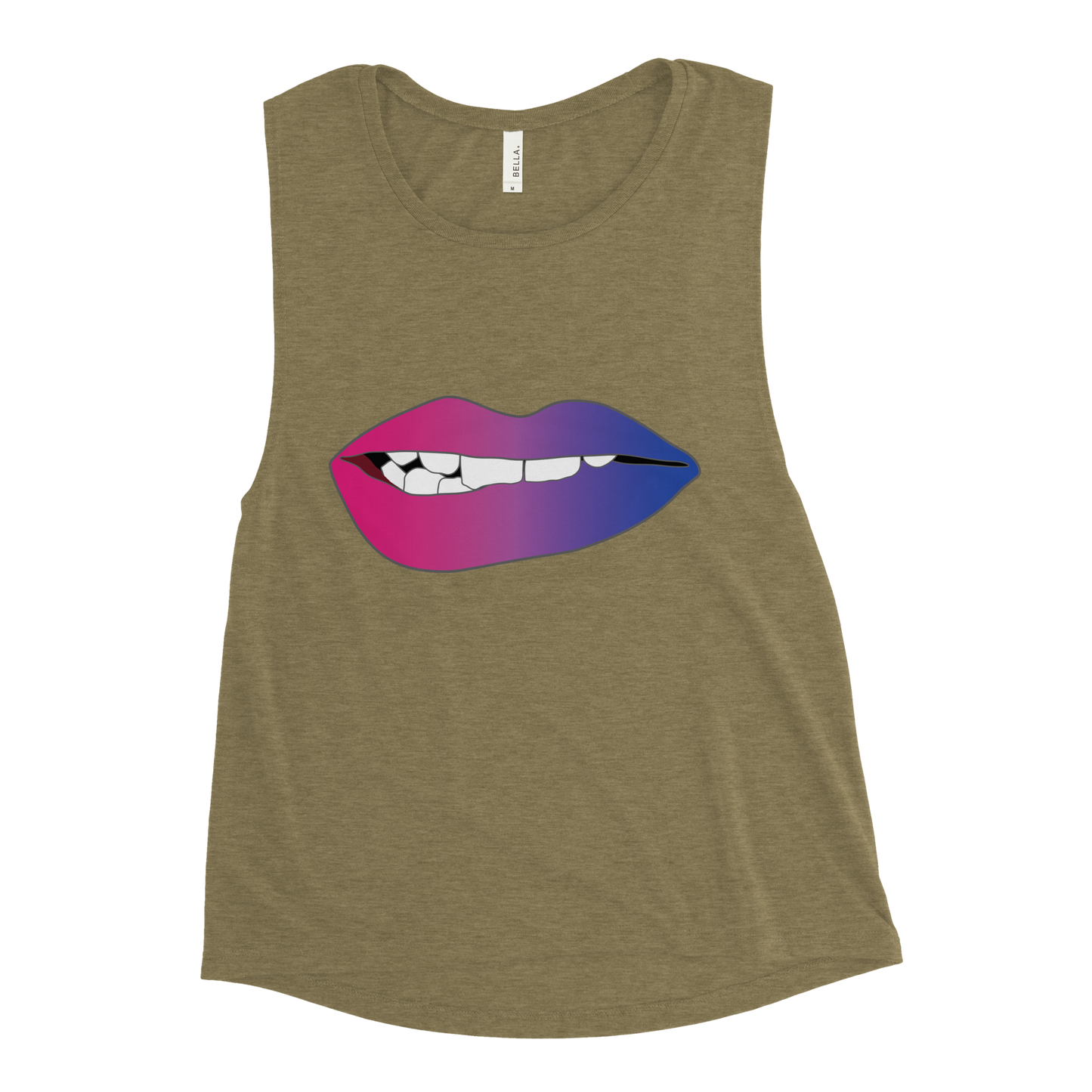 Biting Lips - Bisexual Pride - Gradient Ladies’ Muscle Tank