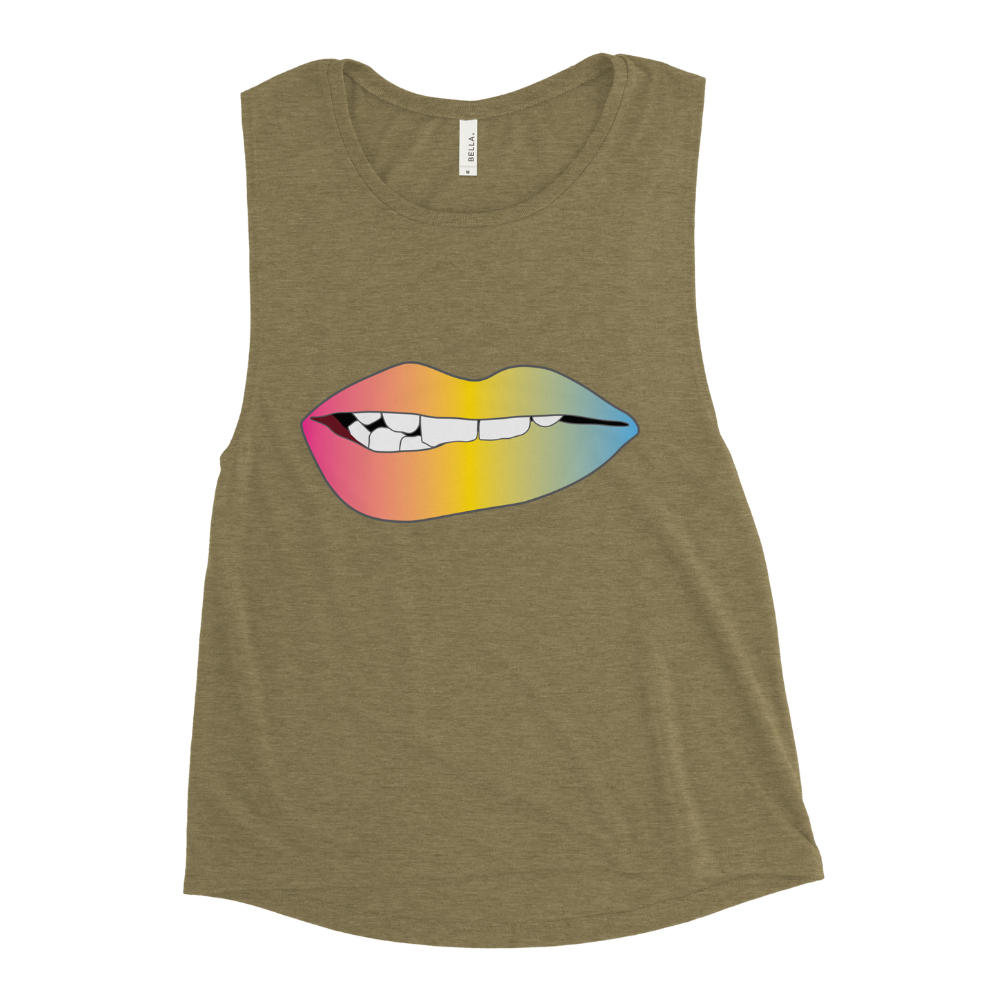 Biting Lips - Pansexual Pride - Gradient Ladies’ Muscle Tank