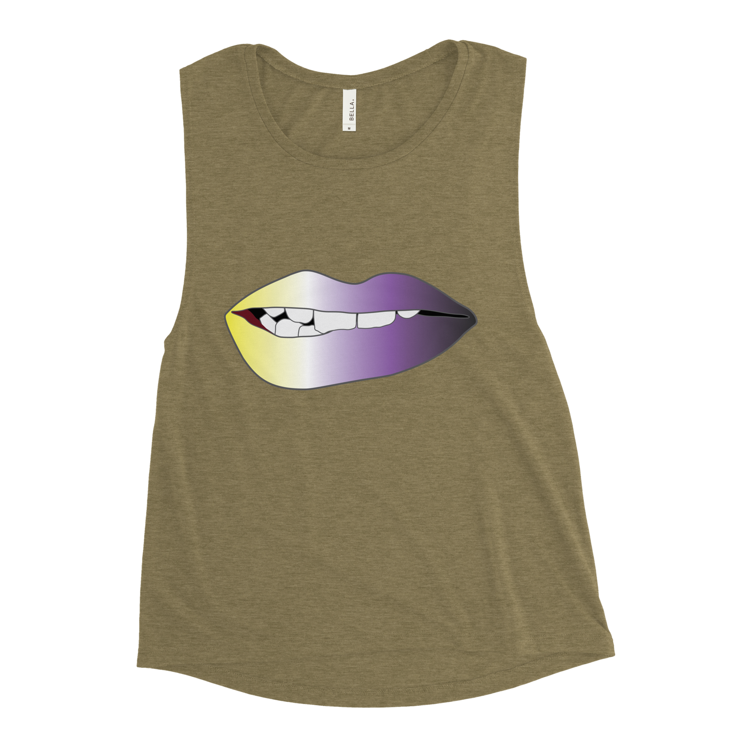 Biting Lips - Non-binary Pride - Gradient Ladies’ Muscle Tank