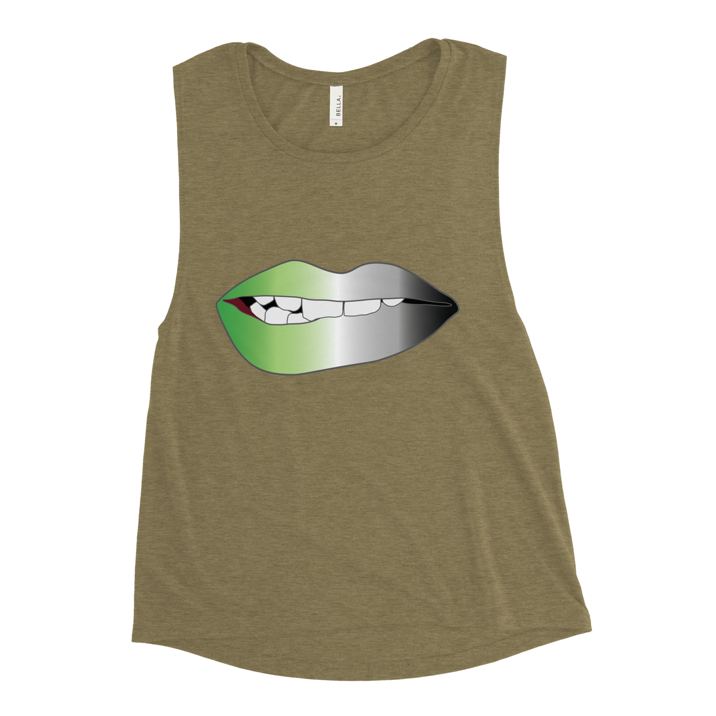 Biting Lips - Aromantic Pride - Gradient Ladies’ Muscle Tank