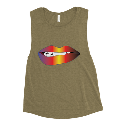 Biting Lips - Polyamory Pride - Gradient Ladies’ Muscle Tank