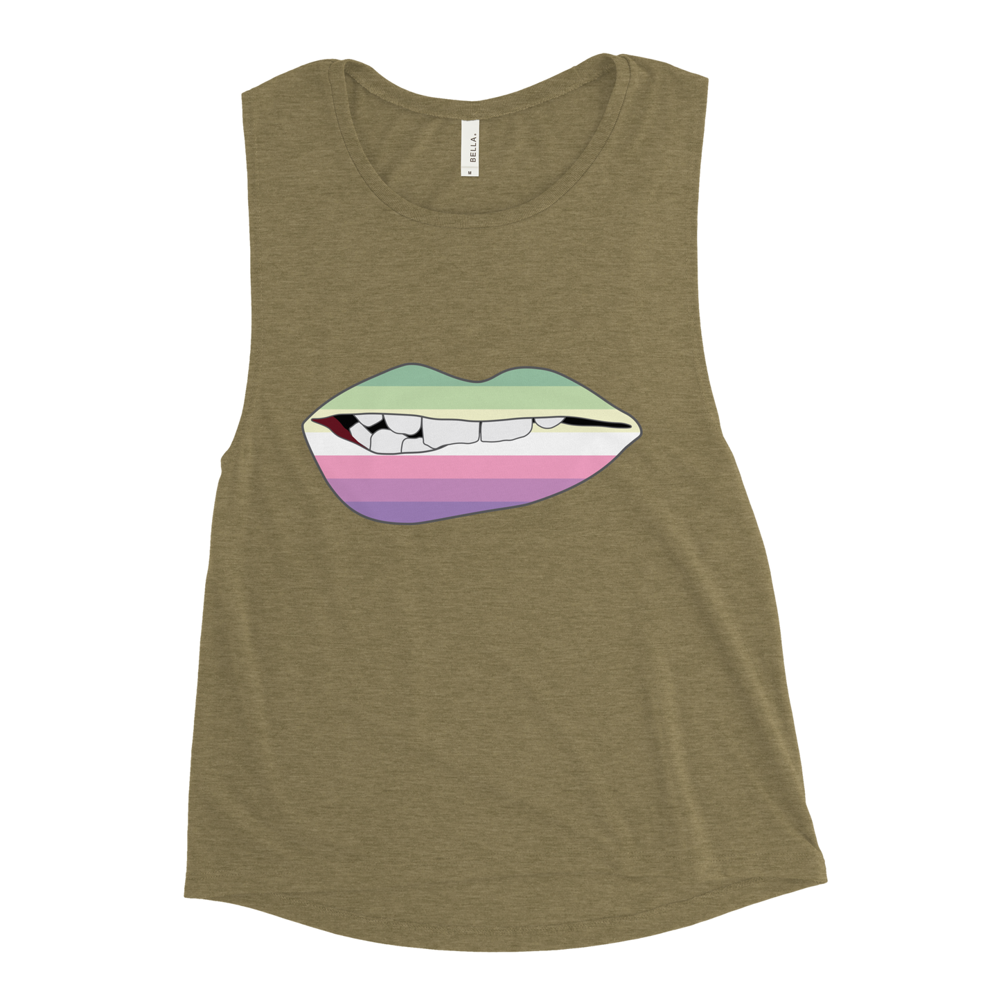 Biting Lips - Genderfae Flag Ladies’ Muscle Tank