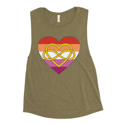 Polyamory Infinity Heart Lesbian Pride Ladies’ Muscle Tank