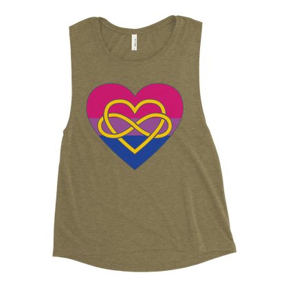 Polyamory Infinity Heart Bisexual Pride Ladies’ Muscle Tank