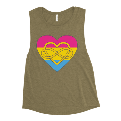 Polyamory Infinity Heart Pansexual Pride Ladies’ Muscle Tank