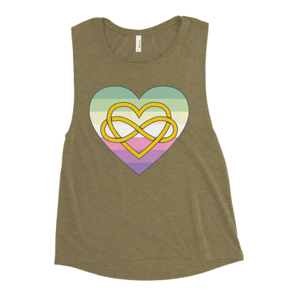 Polyamory Infinity Heart Genderfae Pride Ladies’ Muscle Tank