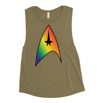 Starfleet Insignia - Rainbow Pride Ladies’ Muscle Tank