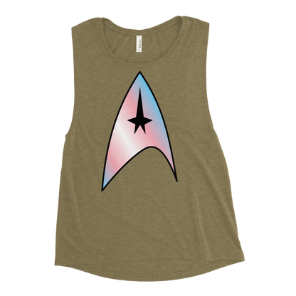 Starfleet Insignia - Trans Pride Ladies’ Muscle Tank