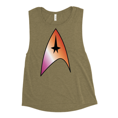 Starfleet Insignia - Lesbian Pride Ladies’ Muscle Tank