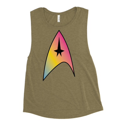 Starfleet Insignia - Pansexual Pride Ladies’ Muscle Tank