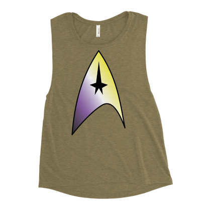 Starfleet Insignia - Non-binary Pride Ladies’ Muscle Tank