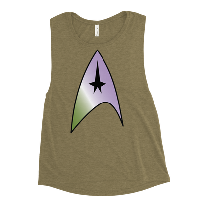 Starfleet Insignia - Genderqueer Pride Ladies’ Muscle Tank