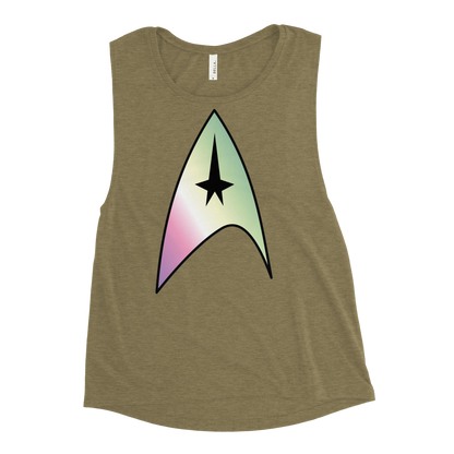 Starfleet Insignia - Genderfae Pride Ladies’ Muscle Tank