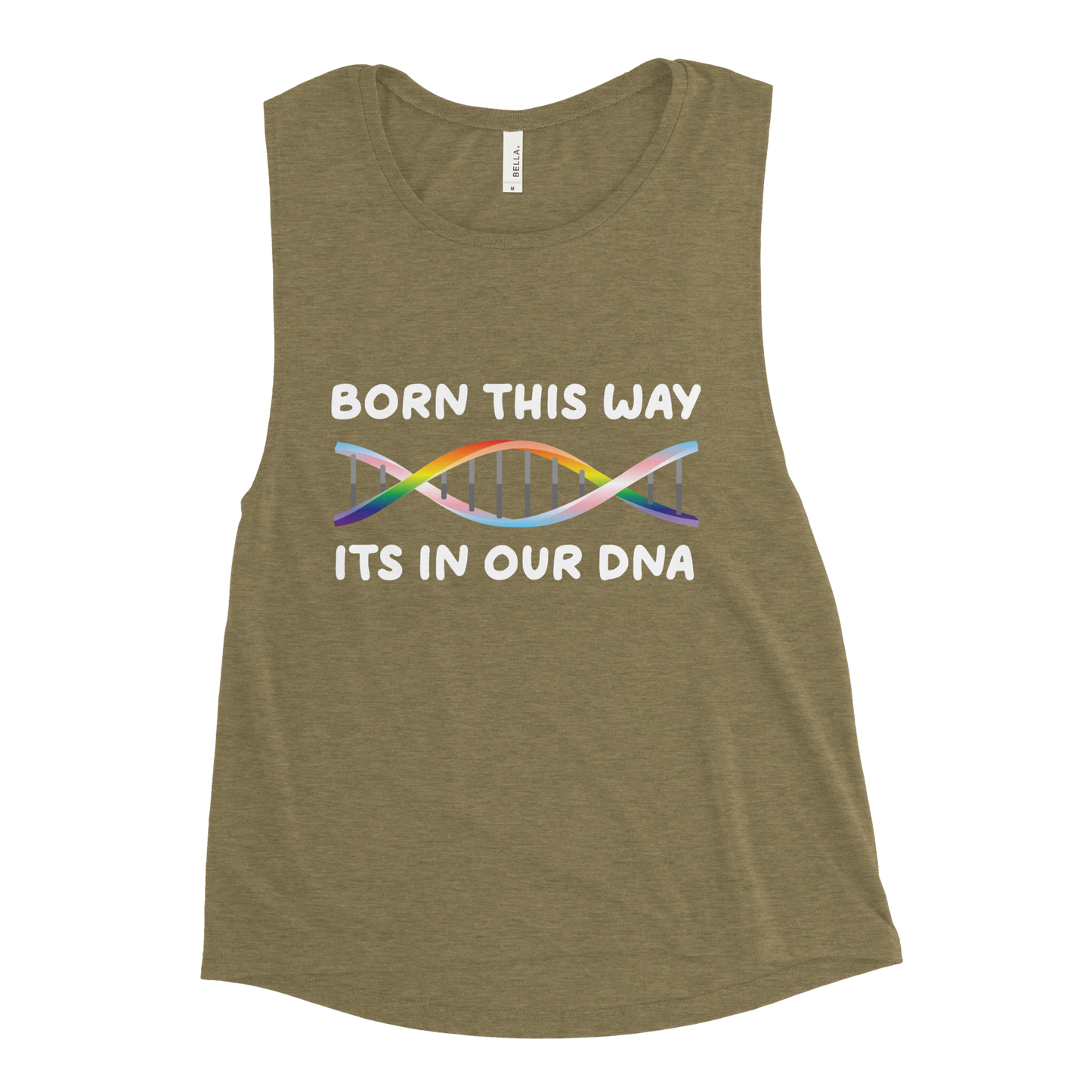 Born This Way - Rainbow/Trans Ladies’ Muscle Tank