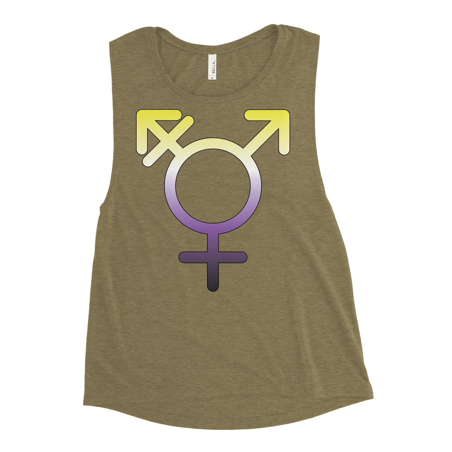 Transgender Symbol - Non-binary Pride Ladies’ Muscle Tank