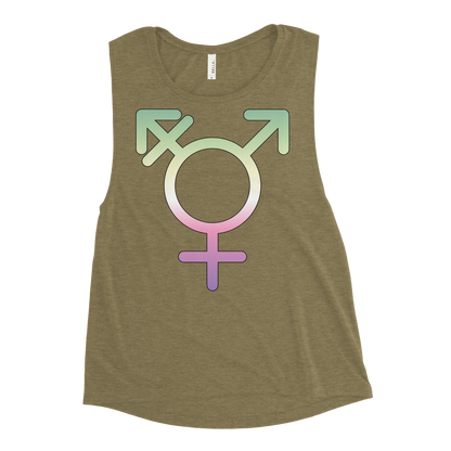 Transgender Symbol - Genderfae Pride Ladies’ Muscle Tank