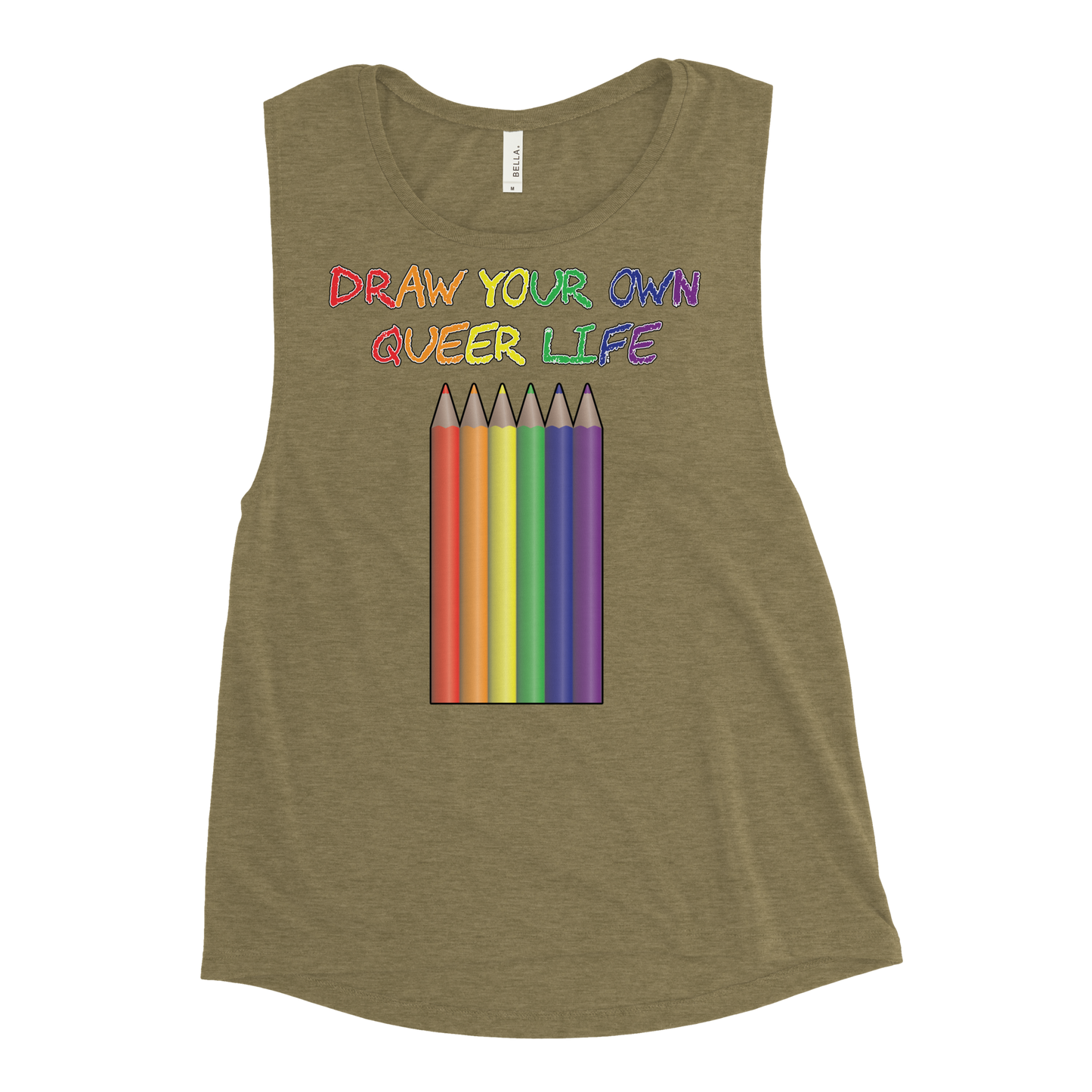 Draw Your Own Queer Life Ladies’ Muscle Tank