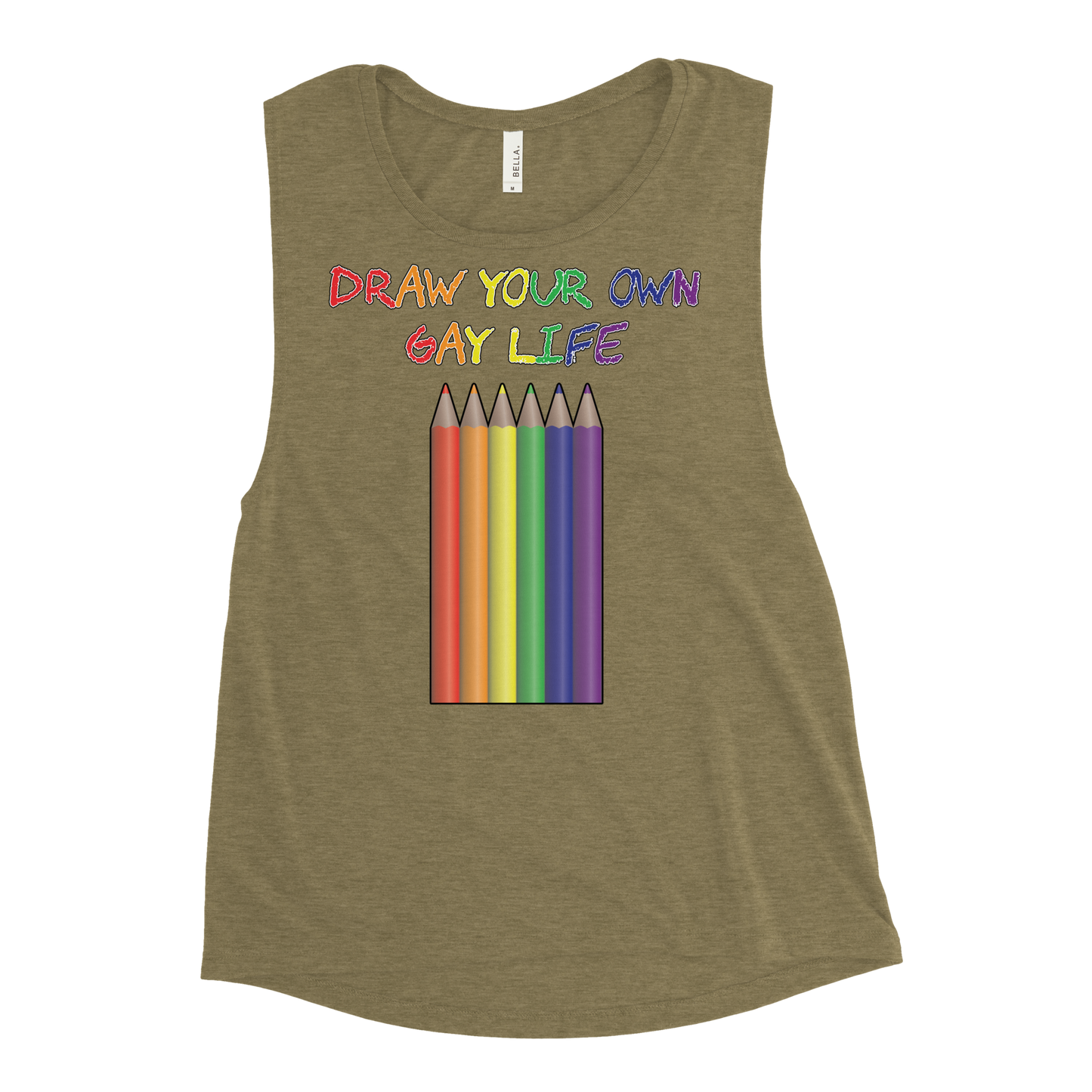 Draw Your Own Gay Life Ladies’ Muscle Tank