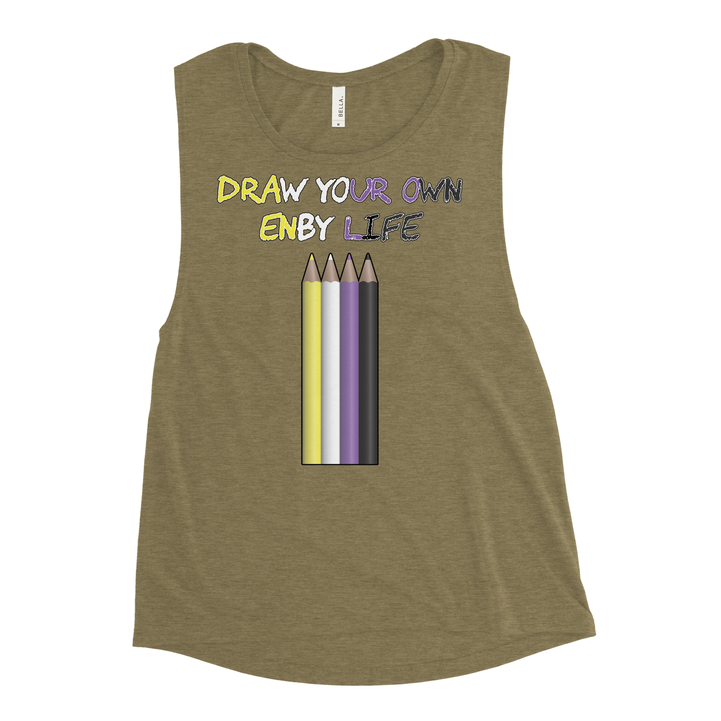 Draw Your Own Enby Life Ladies’ Muscle Tank