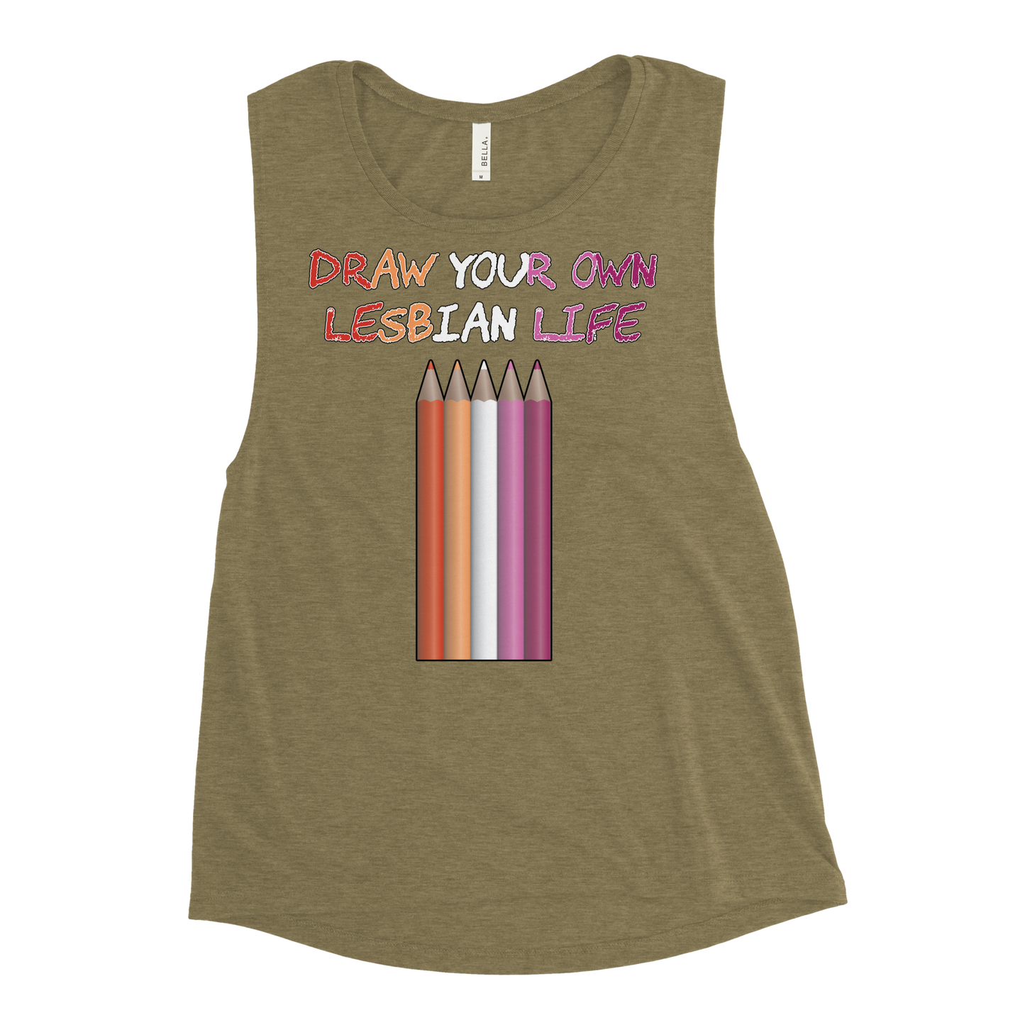 Draw Your Own Lesbian Life Ladies’ Muscle Tank