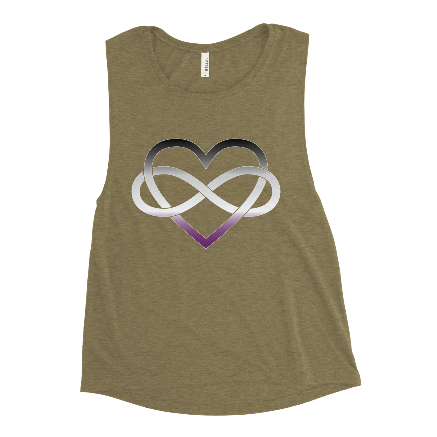 Polyamory Infinity Heart - Asexual/Demisexual Ladies’ Muscle Tank