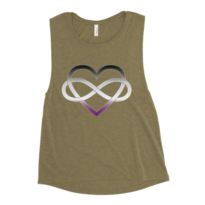 Polyamory Infinity Heart - Asexual/Demisexual Ladies’ Muscle Tank